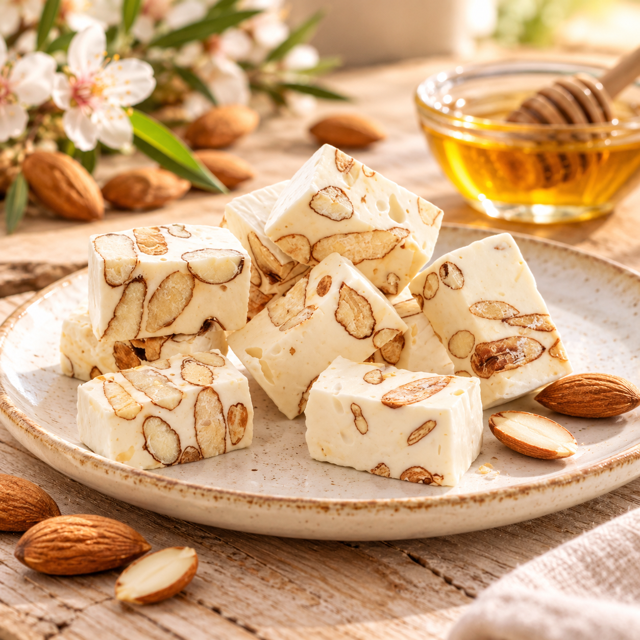 Nougat aux amandes et miel rustique