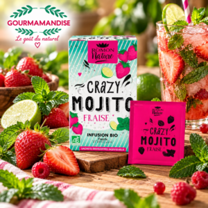 Crazy mojito Fraise infusion BIO boîte de 16 sachets