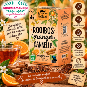 Rooibos Orange-Cannelle BIO boîte de 16 sachets