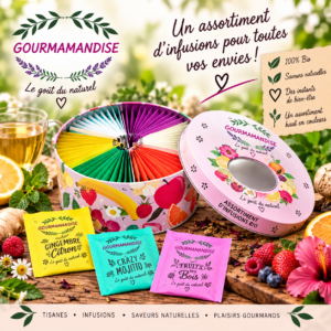 Coffret Infusions BIO rond multi saveurs boîte de 60 sachets