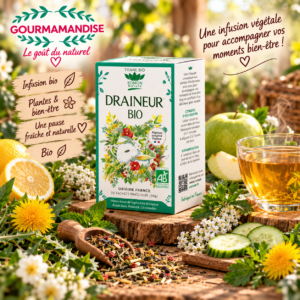Thé Vert Draineur Bio boîte de 20 sachets